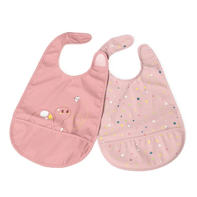 Chicco bavaglino pappa rosa impermeabile 6m+ 2 pezzi