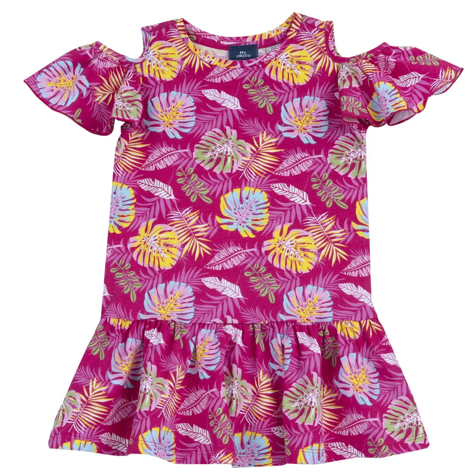 Chicco vestito bambina maniche corte tessuto leggero