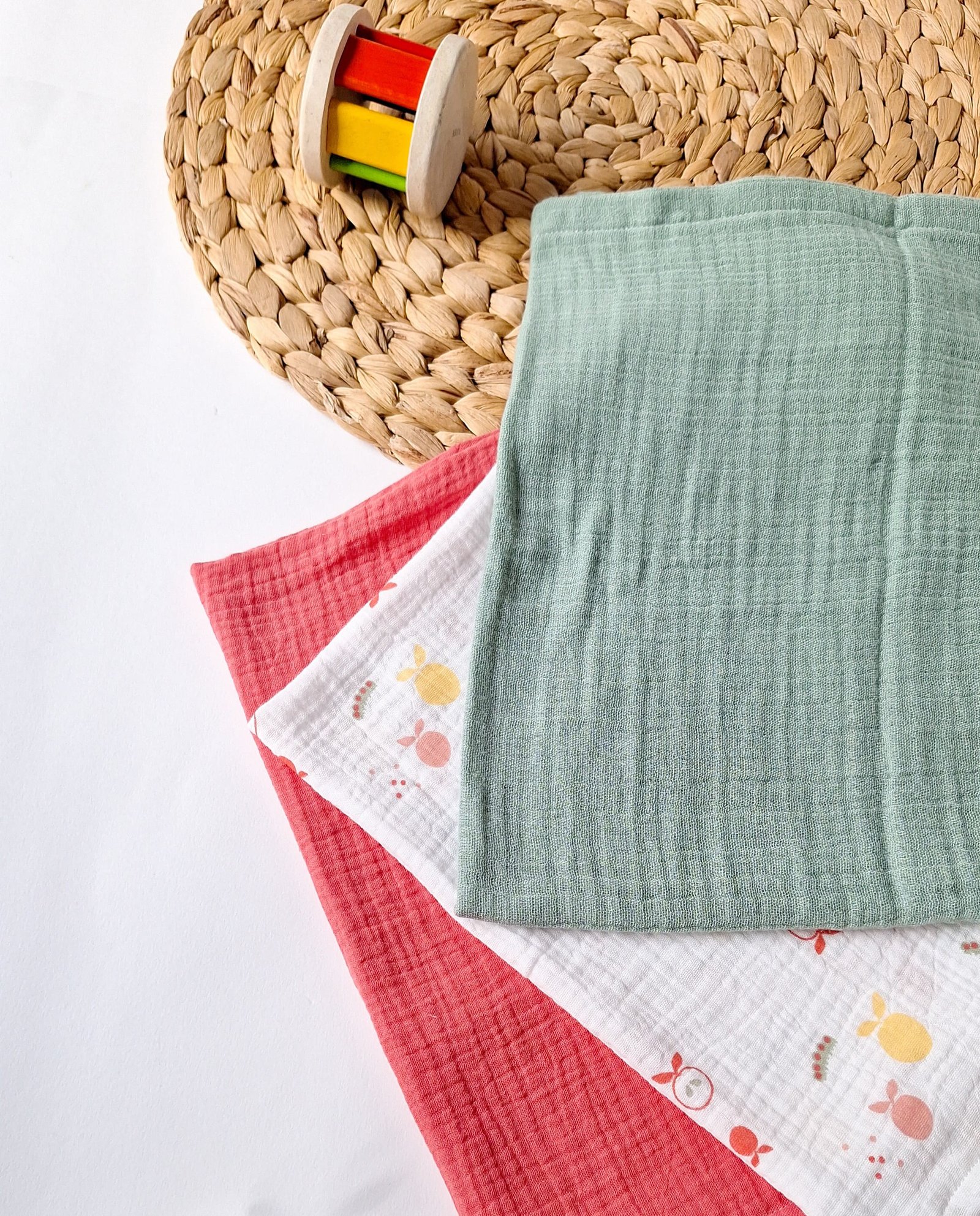 M'Amélie Creations Set 3 Mussoline Cotone Neonato Multiuso