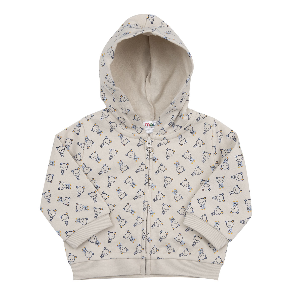 Toys Center Baby felpa zip bimbo beige con animaletti