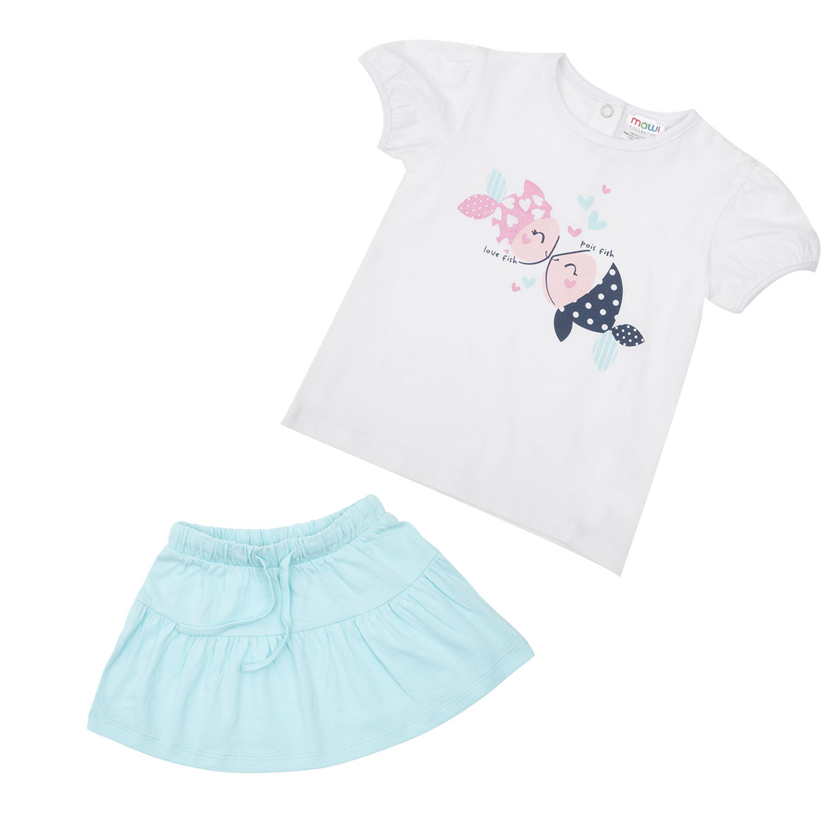 Toys Center Baby completo bimba t-shirt gonna pesciolini 2 pezzi