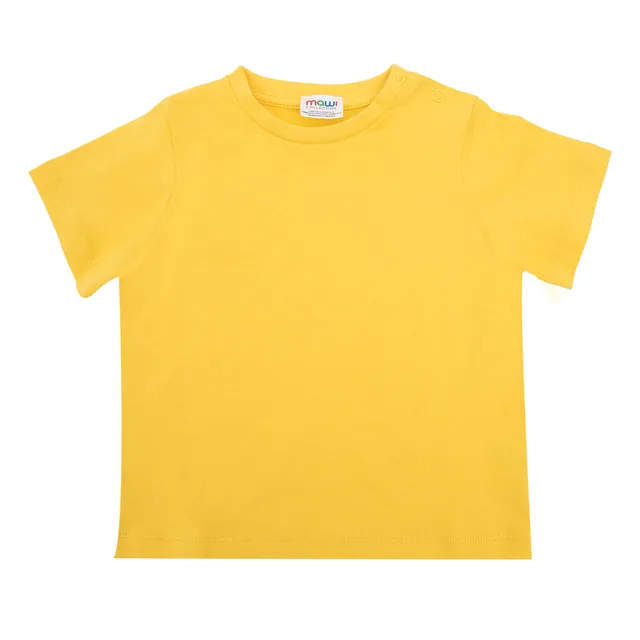 T-shirt bimbo mezza manica giallo sole tinta unita