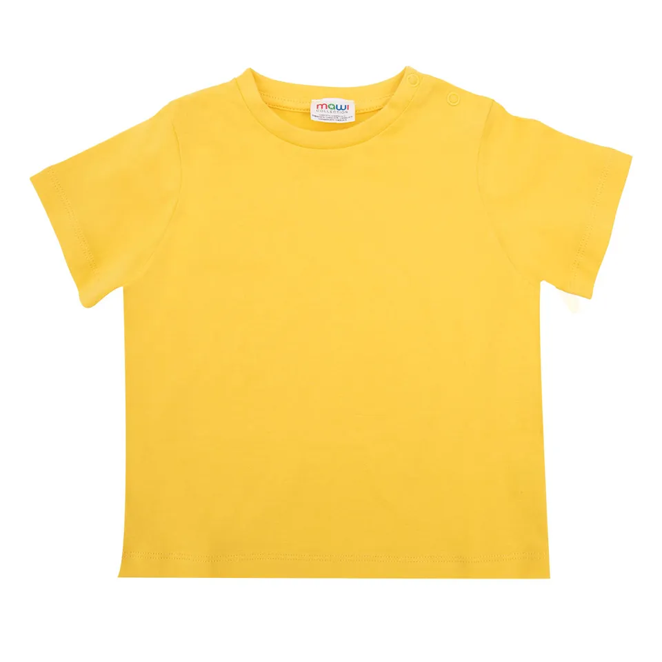 T-shirt bimbo mezza manica giallo sole tinta unita