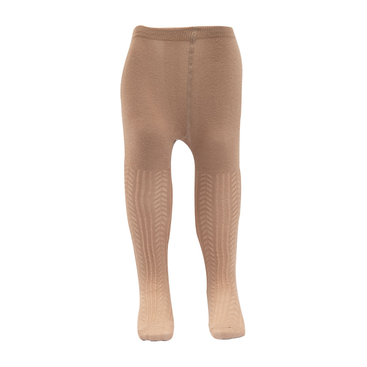 Collant bimba beige lavorate calze tinta unita