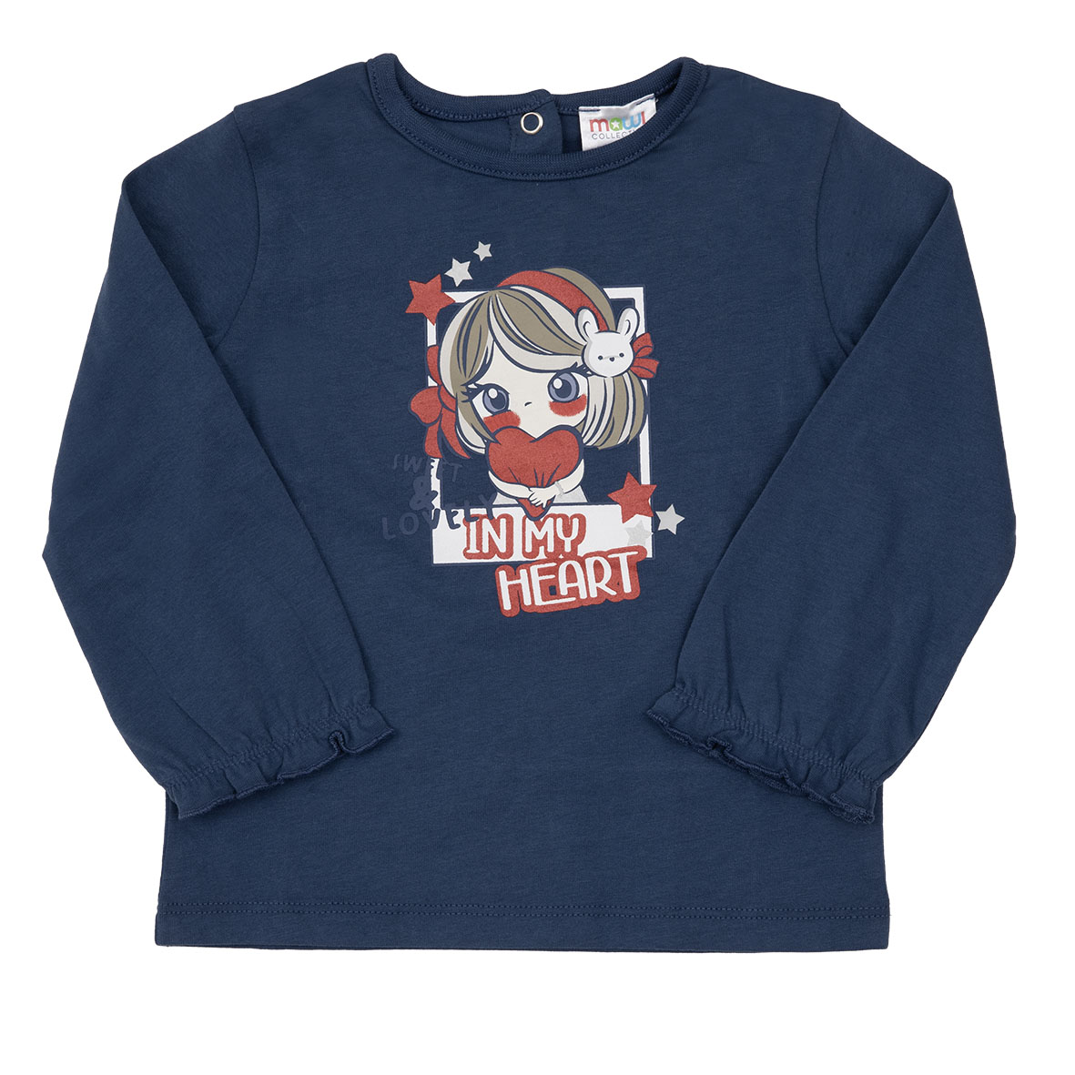 Toys Center Baby T-shirt bimba manica lunga blu stampa girocollo