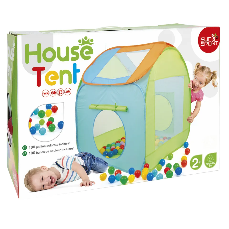 Sun & Sport Tenda Pop-Up Giochi 90x90x100 con 100 Palline