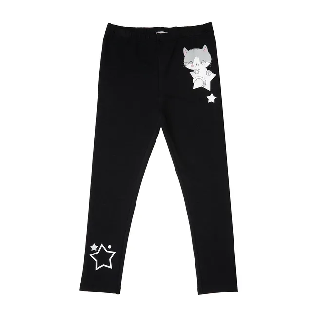 Mawi Legging Felpina Stretch Bimba Nero Gattina