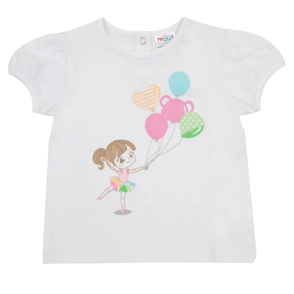 Toys Center Baby t-shirt bimba bianca ballerina jersey