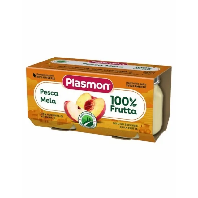 Plasmon Omogeneizzato Mela Pesca 2x80g senza zuccheri