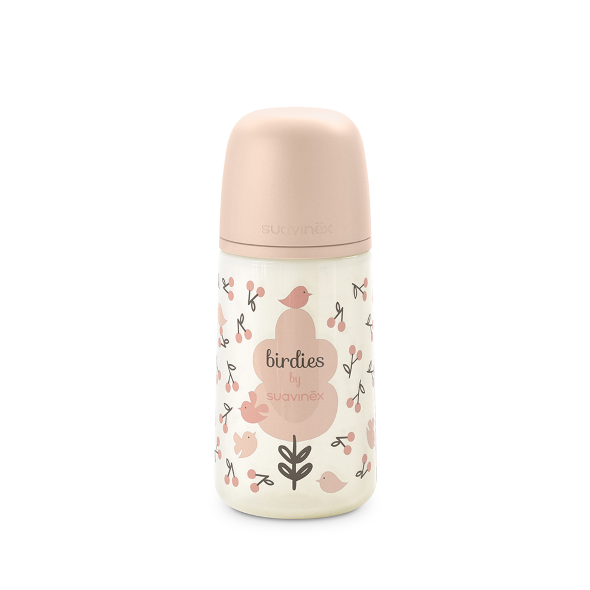 Suavinex Birdies Biberon 270 ml Rosa Flusso Medio