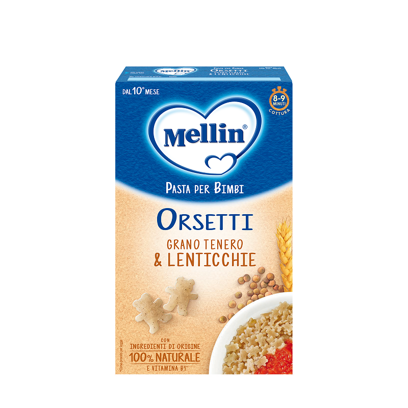 Mellin Pasta dei Bimbi orsetti grano e lenticchie 280 g