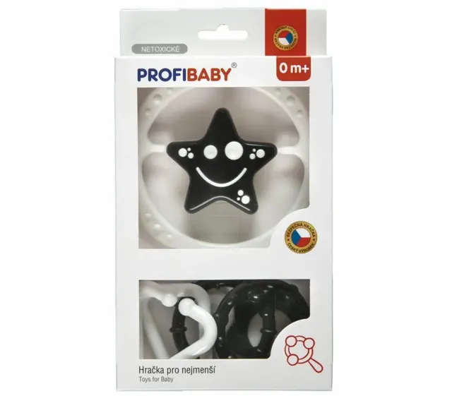 Profibaby set stella fiore con clip contrasto neonati