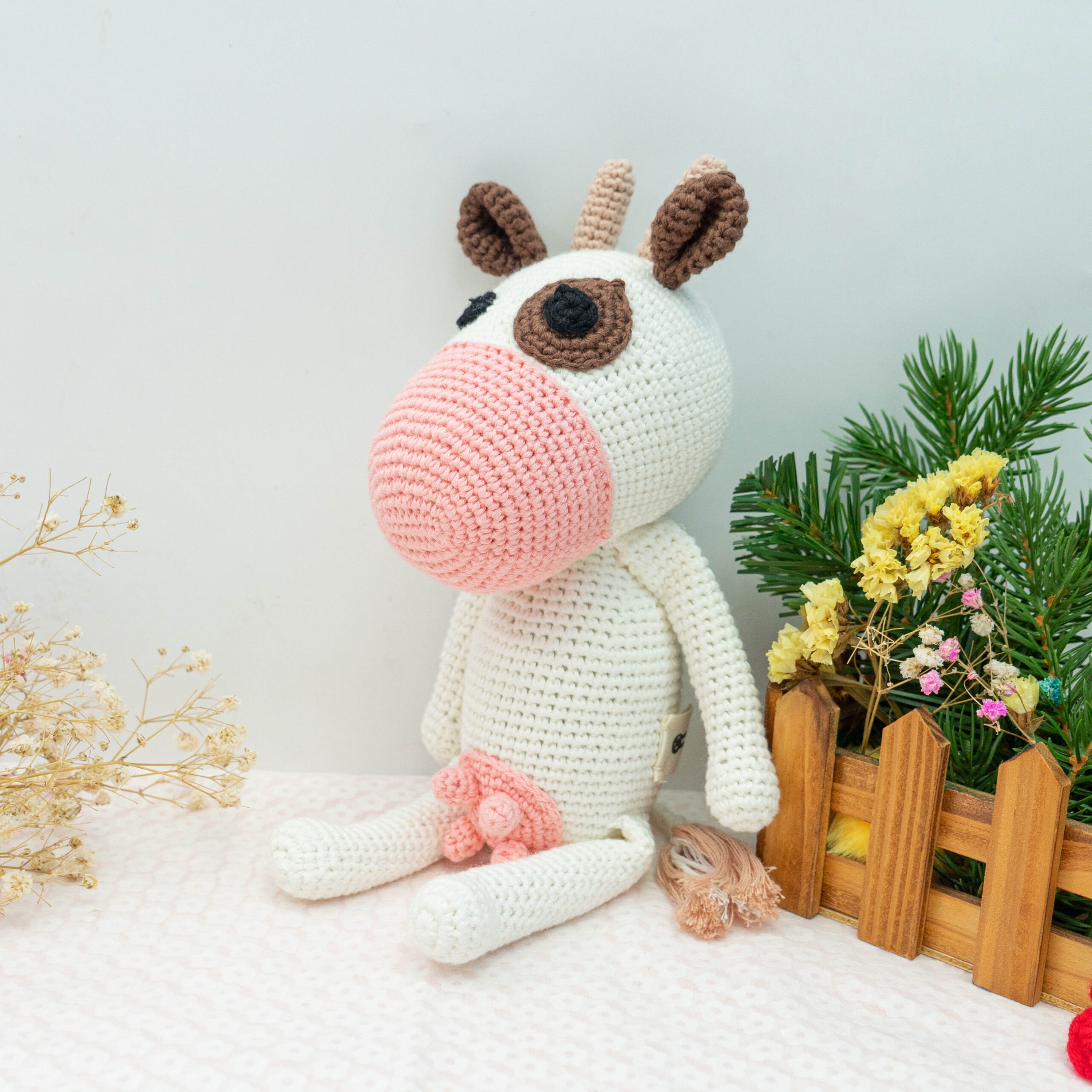 Piccoli Toys Adriana la Mucca peluche uncinetto cotone