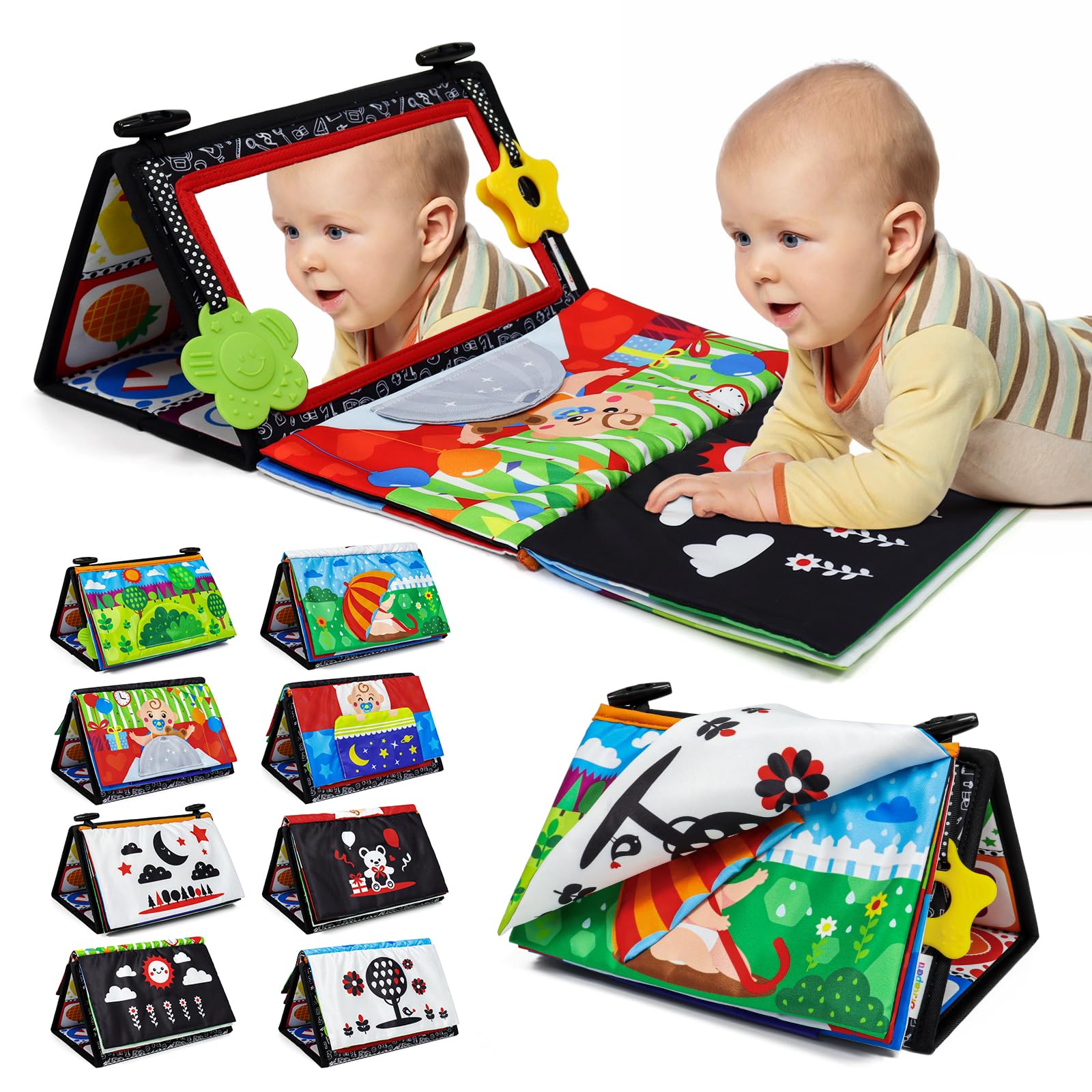 Dr.Rapeti Specchio da pavimento tummy time bianco e nero