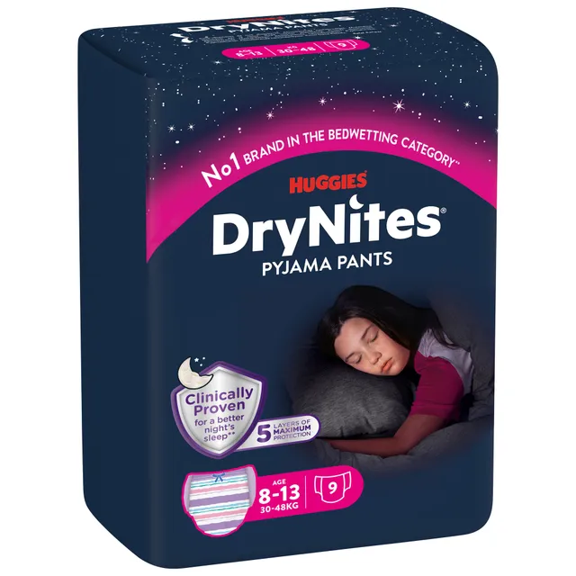 Huggies DryNites mutandine notte Girl 8-15 anni L 9 pezzi
