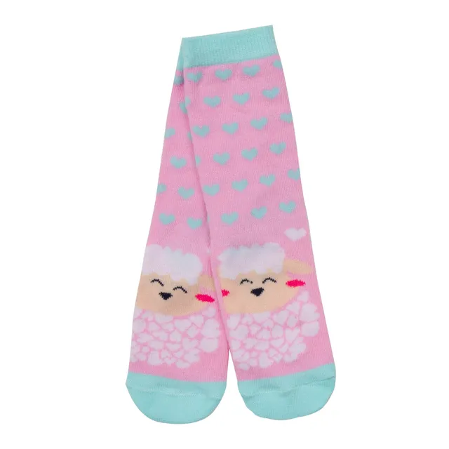 Calze antiscivolo bimba pecorella rosa azzurro gommini