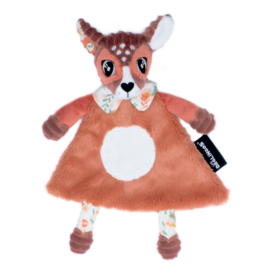 Les Deglingos Mélimélos doudou cervo rosso terracotta