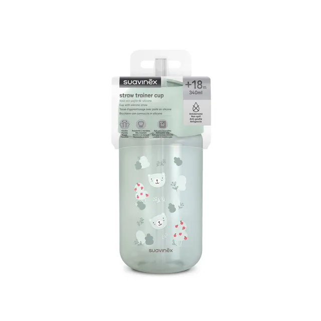 Suavinex Wild&Free tazza con cannuccia 340 ml verde +18m
