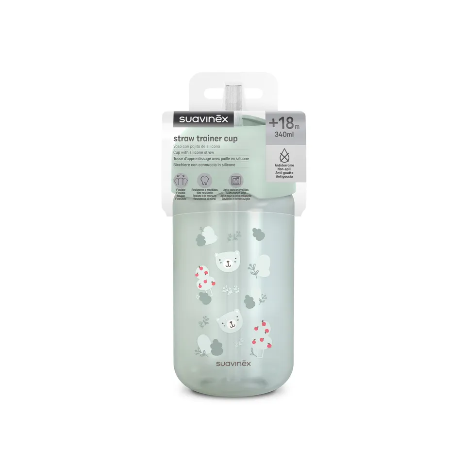Suavinex Wild&Free tazza con cannuccia 340 ml verde +18m