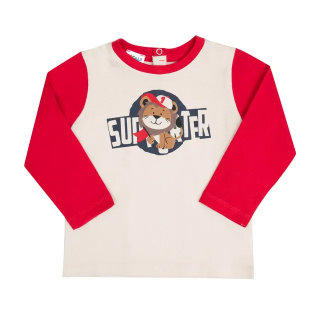 Toys Center Baby maglia bimbo bianca rossa leone jersey
