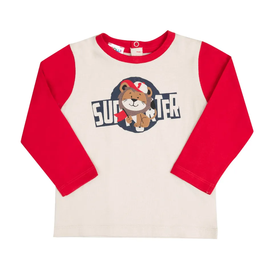 Toys Center Baby maglia bimbo bianca rossa leone jersey