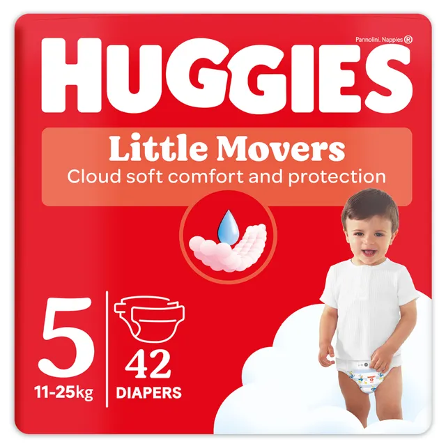 Huggies Little Movers pannolini tg 5 11-25 kg 42 pezzi