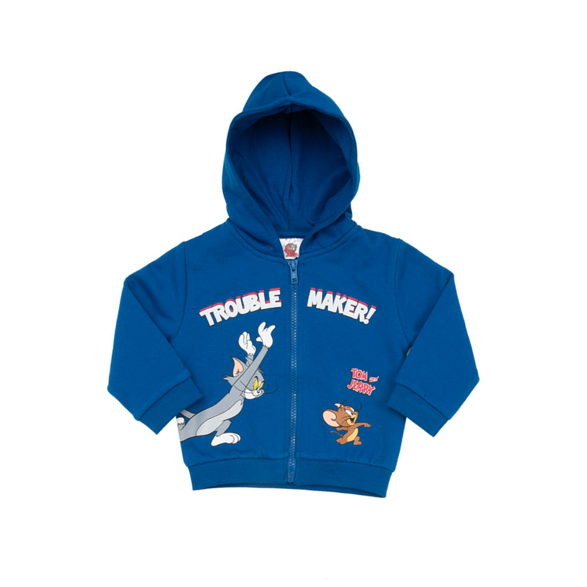 Tom e Jerry felpa bimbo blu con cappuccio e zip