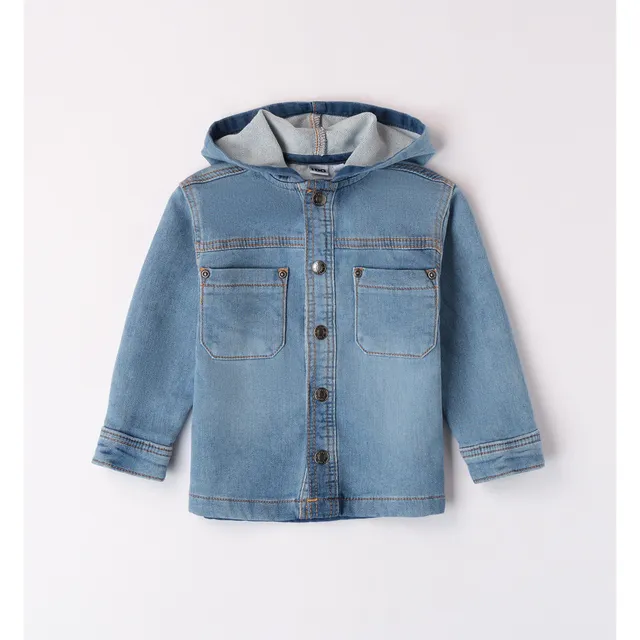 iDO Fake Denim camicia bambino con cappuccio