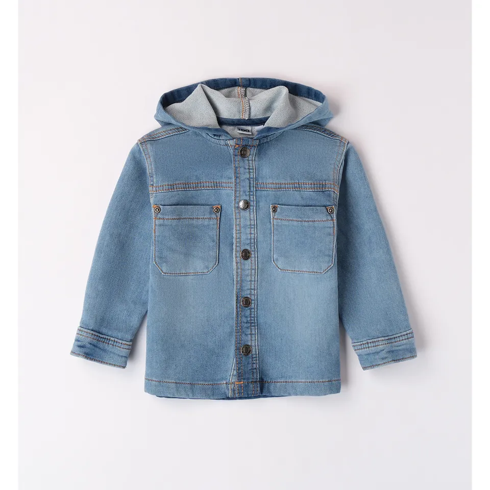 iDO Fake Denim camicia bambino con cappuccio