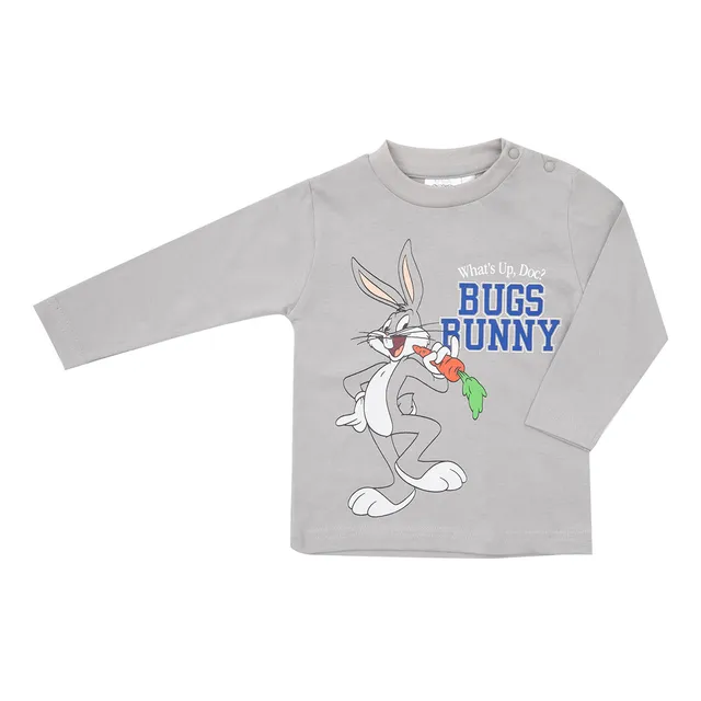 Bugs Bunny t-shirt bimbo manica lunga grigia cotone