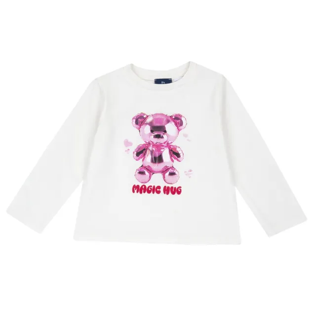 Chicco Orsetto T-Shirt Manica Lunga Bianca Cotone