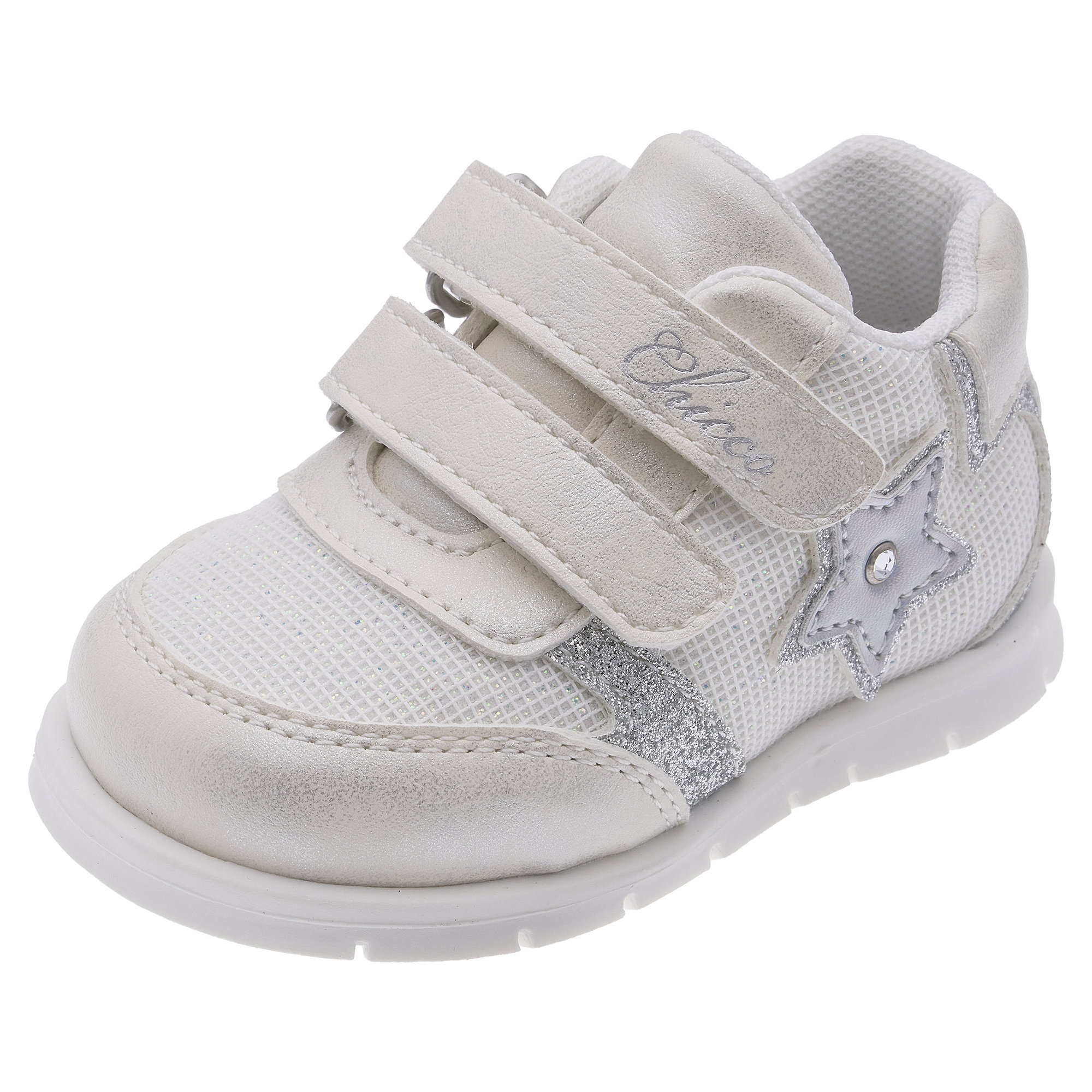 Chicco Falena Sneakers Primi Passi Bimba Bianca glitter stella