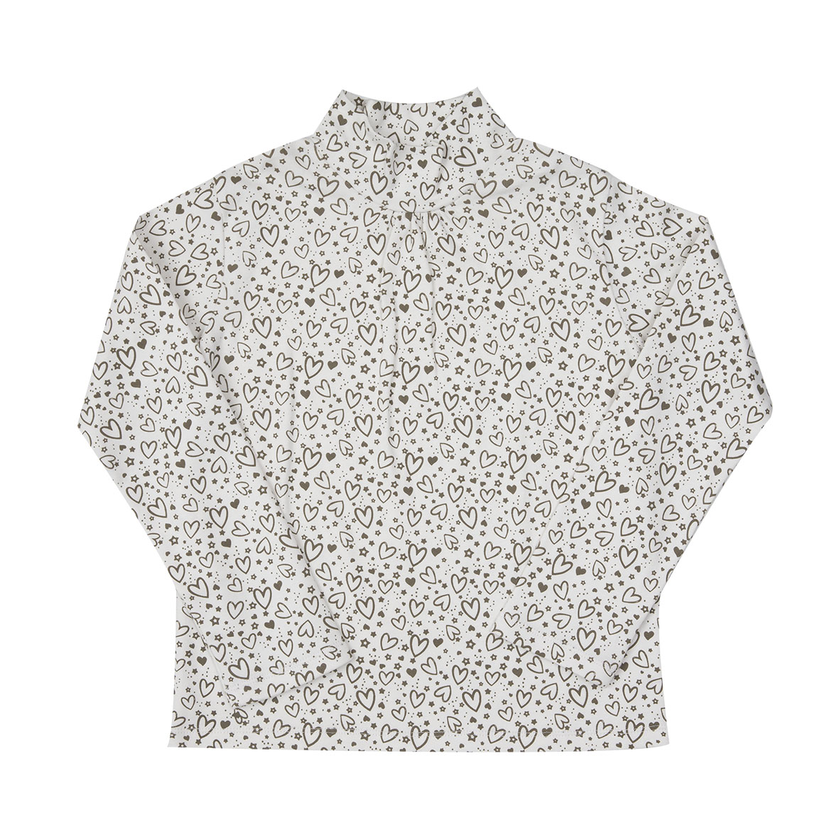Mawi lupetto interlock cotone panna cuoricini