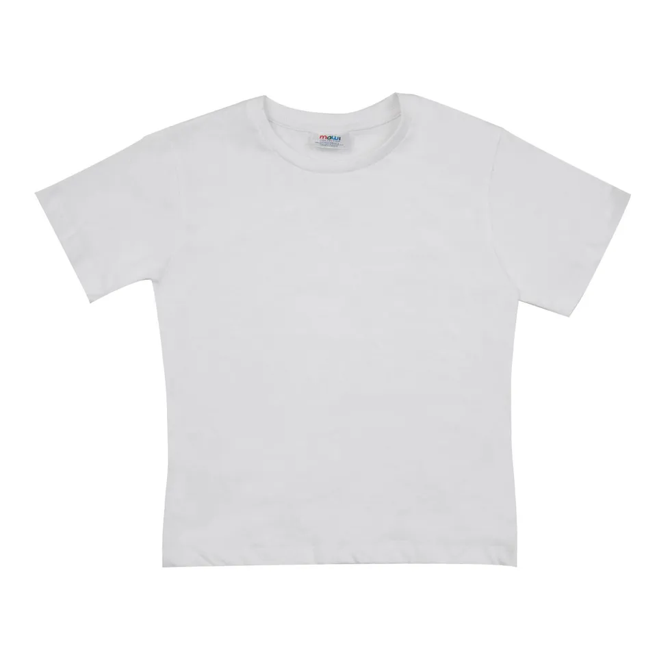 T-shirt bimbo basic jersey bianca mezza manica cotone