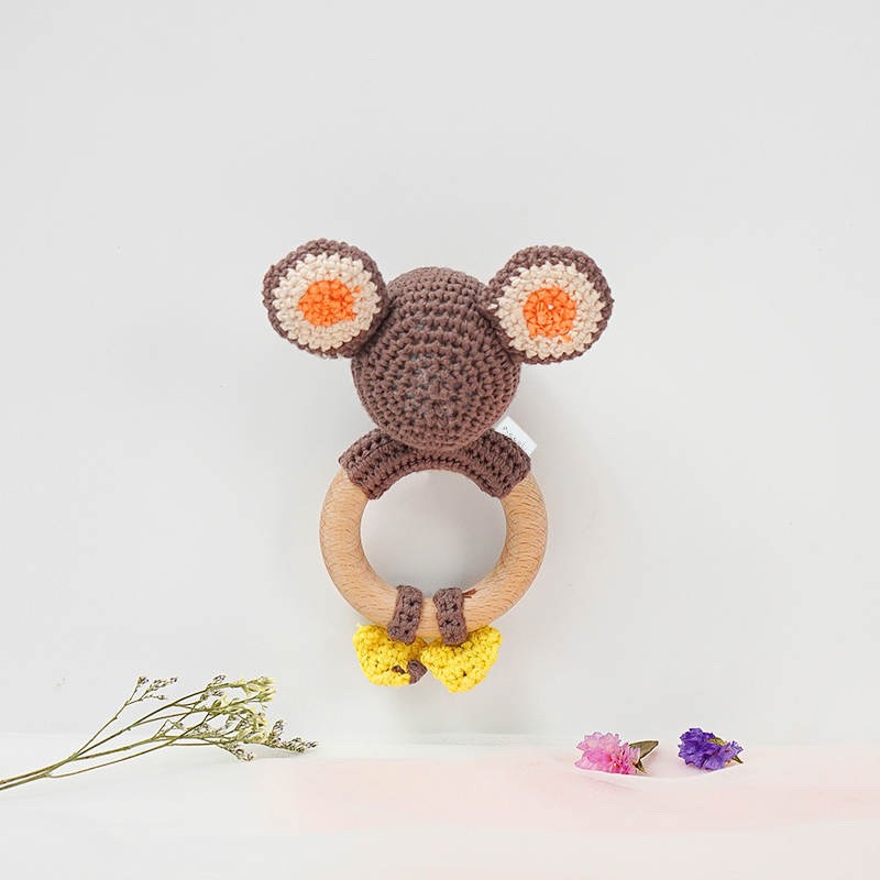 Piccoli Toys Marcello sonaglio uncinetto topo cotone