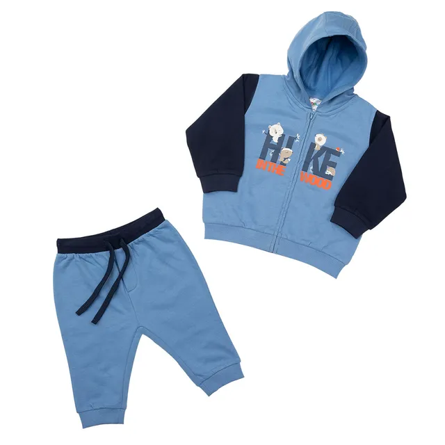 Mawi jogging felpa con cappuccio blu stampa