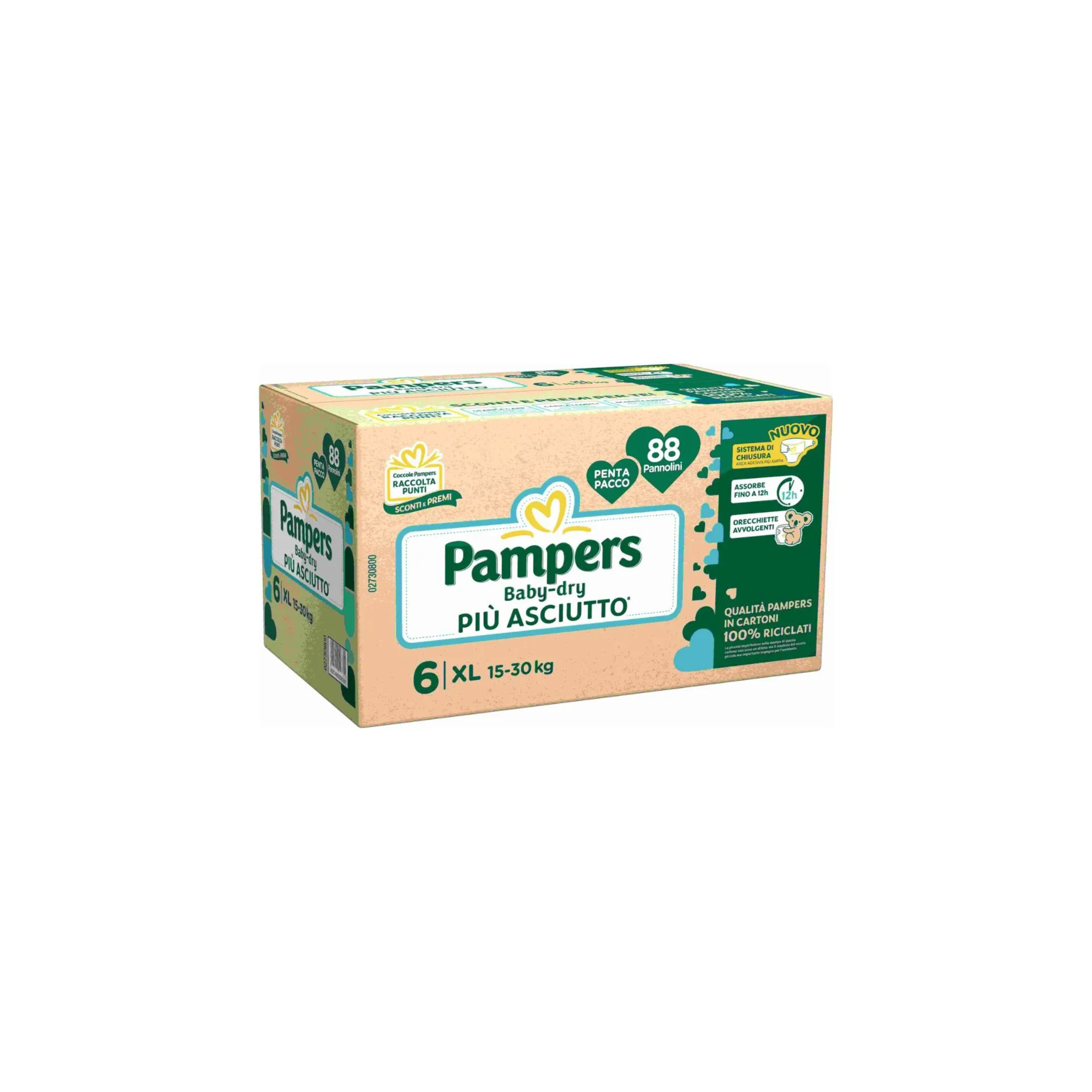 Pampers Baby-Dry pannolini taglia 6 88 pz 15-30 kg