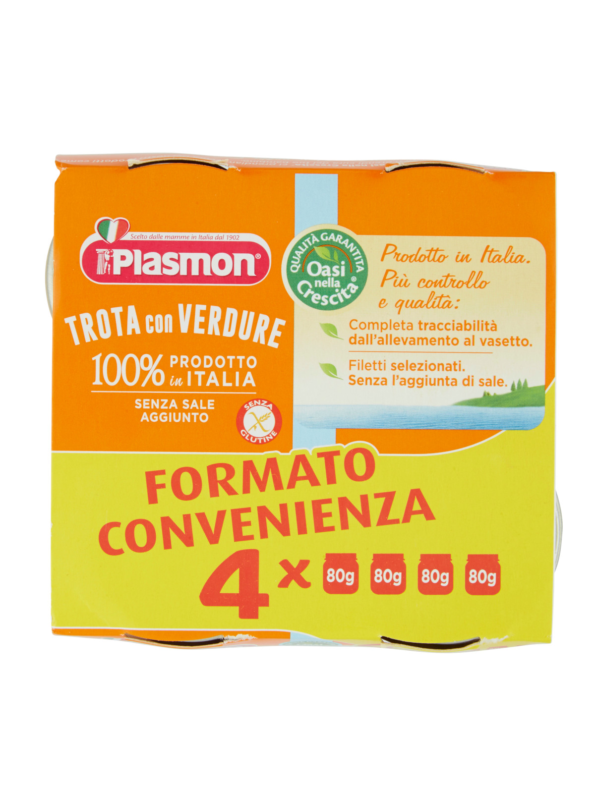 Plasmon Omogeneizzato Trota e Verdure 4x80 g Pesce