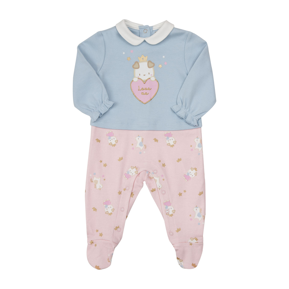 Mawi tutina finto doppio interlock azzurra rosa cotone