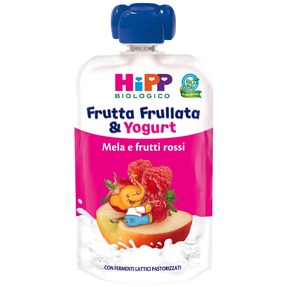HiPP frutta frullata mela frutti rossi yogurt 90g