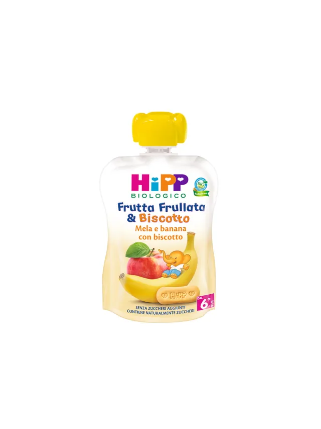 Hipp frutta frullata pouch mela banana biscotto 90 g