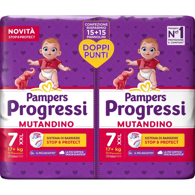 Pampers Progressi Mutandino 6 XXL pannolino mutandina 15kg+ 30 pz