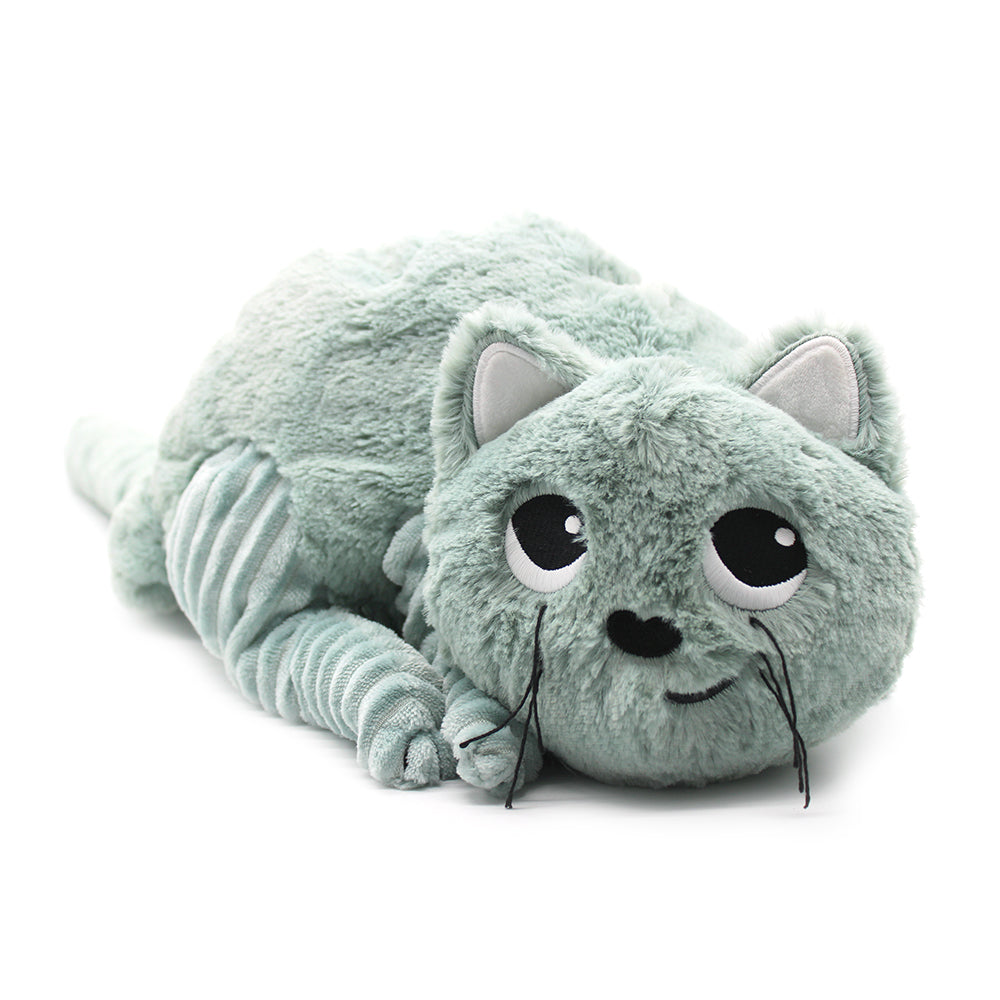 Les Deglingos Ptipotos Miaou Peluche Gatto Verde Menta 32 cm