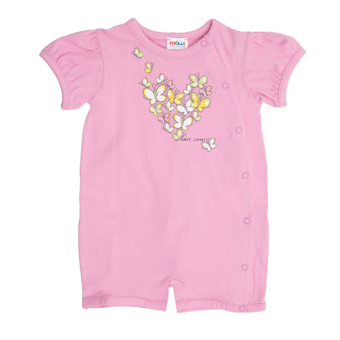 Pigiama intero bimba jersey rosa stampa farfalle