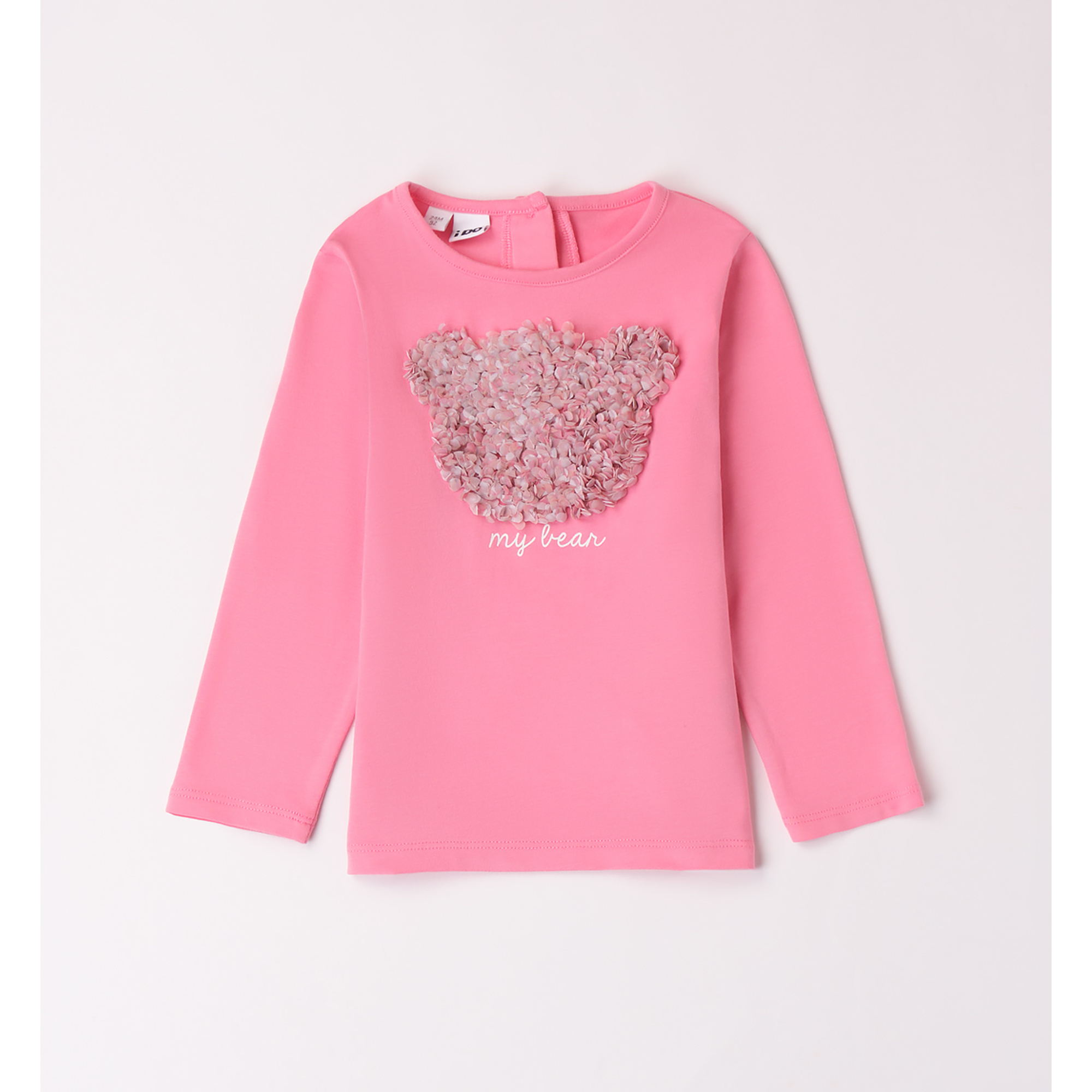 iDO Maglietta Girocollo Orso Rosa jersey cotone