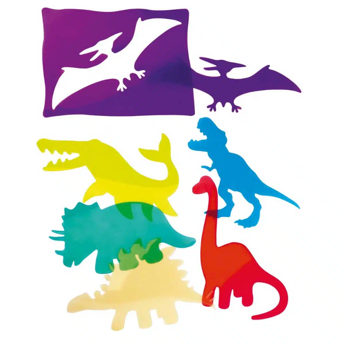 The Dida Dinosaurios Stencil Traslucidi Dinosauri 6 Colori