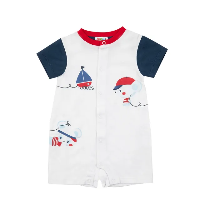 Toys Center Baby topolini tutina bimbo bianca maniche corte