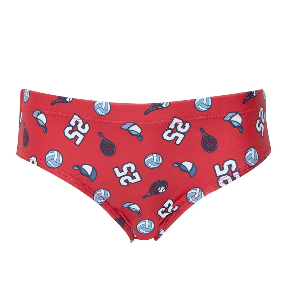 Toys Center Baby costume slip bimbo rosso stampa baseball mare