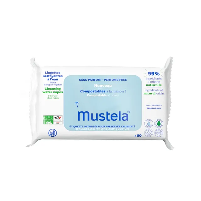 Mustela salviettine acqua senza profumo 60 pezzi