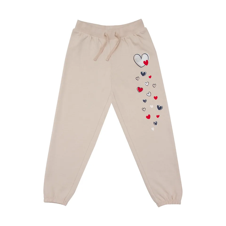 Mawi Pantalone French Terry Cuori Felpa Bimba Morbido